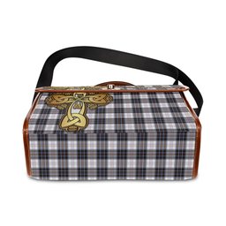 ScotsTee Shop Scottish MacRae Dress Modern Clan Tartan Canvas Bag Golden Thistle and Celtic Cross Personalize Your Name Bag