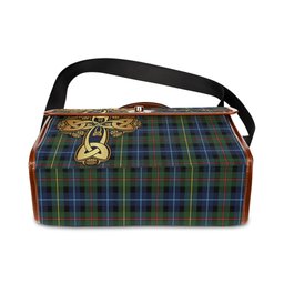 ScotsTee Shop Scottish Smith Modern Clan Tartan Canvas Bag Golden Thistle and Celtic Cross Personalize Your Name Bag