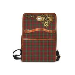 ScotsTee Shop Scottish Scott Clan Tartan Canvas Bag Golden Thistle and Celtic Cross Personalize Your Name Bag