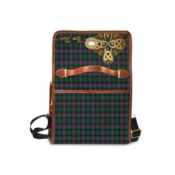 ScotsTee Shop Scottish Morrison Modern Clan Tartan Canvas Bag Golden Thistle and Celtic Cross Personalize Your Name Bag