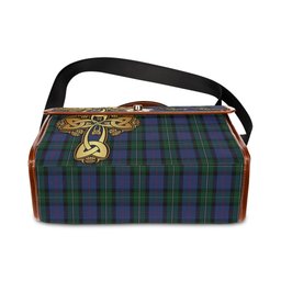 ScotsTee Shop Scottish MacPhail Hunting Clan Tartan Canvas Bag Golden Thistle and Celtic Cross Personalize Your Name Bag