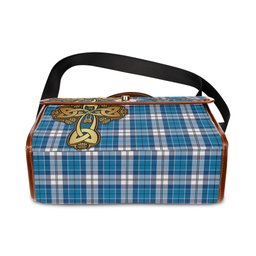 ScotsTee Shop Scottish Roberton Clan Tartan Canvas Bag Golden Thistle and Celtic Cross Personalize Your Name Bag