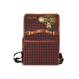 ScotsTee Shop Scottish Nicolson Clan Tartan Canvas Bag Golden Thistle and Celtic Cross Personalize Your Name Bag