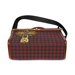 ScotsTee Shop Scottish Nicolson Clan Tartan Canvas Bag Golden Thistle and Celtic Cross Personalize Your Name Bag