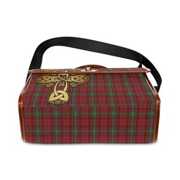 ScotsTee Shop Scottish Morrison Clan Tartan Canvas Bag Golden Thistle and Celtic Cross Personalize Your Name Bag
