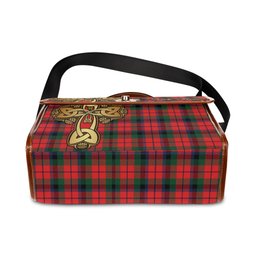 ScotsTee Shop Scottish MacNaughton Modern Clan Tartan Canvas Bag Golden Thistle and Celtic Cross Personalize Your Name Bag