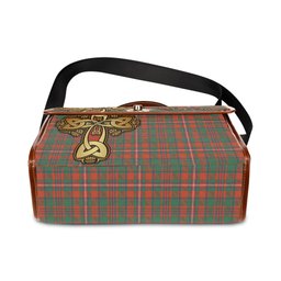 ScotsTee Shop Scottish MacKinnon Ancient Clan Tartan Canvas Bag Golden Thistle and Celtic Cross Personalize Your Name Bag