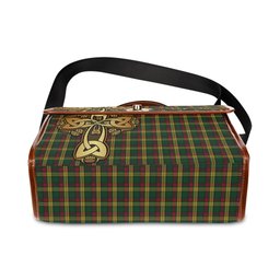 ScotsTee Shop Scottish MacMillan Ancient Clan Tartan Canvas Bag Golden Thistle and Celtic Cross Personalize Your Name Bag