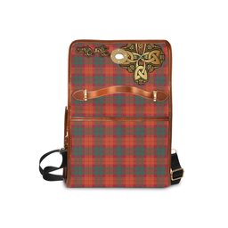 ScotsTee Shop Scottish MacNab Ancient Clan Tartan Canvas Bag Golden Thistle and Celtic Cross Personalize Your Name Bag