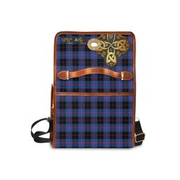 ScotsTee Shop Scottish Maule Clan Tartan Canvas Bag Golden Thistle and Celtic Cross Personalize Your Name Bag