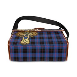 ScotsTee Shop Scottish Maule Clan Tartan Canvas Bag Golden Thistle and Celtic Cross Personalize Your Name Bag