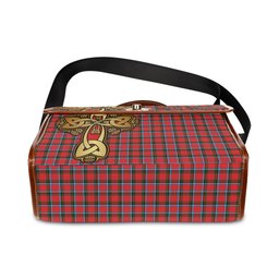 ScotsTee Shop Scottish Sinclair Modern Clan Tartan Canvas Bag Golden Thistle and Celtic Cross Personalize Your Name Bag