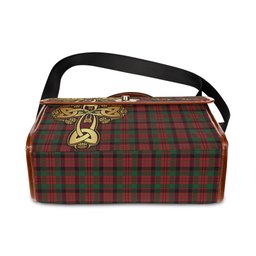 ScotsTee Shop Scottish MacNicol Clan Tartan Canvas Bag Golden Thistle and Celtic Cross Personalize Your Name Bag