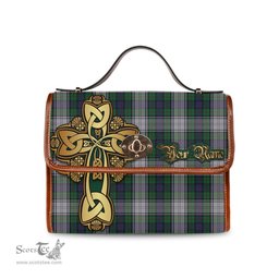 ScotsTee Shop Scottish Murray of Atholl Dress Clan Tartan Canvas Bag Golden Thistle and Celtic Cross Personalize Your Name Bag
