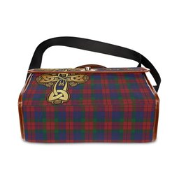 ScotsTee Shop Scottish Skene of Cromar Clan Tartan Canvas Bag Golden Thistle and Celtic Cross Personalize Your Name Bag