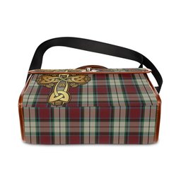 ScotsTee Shop Scottish Rose White Dress Clan Tartan Canvas Bag Golden Thistle and Celtic Cross Personalize Your Name Bag