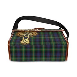 ScotsTee Shop Scottish Watson Clan Tartan Canvas Bag Golden Thistle and Celtic Cross Personalize Your Name Bag