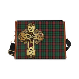 ScotsTee Shop Scottish Walker James Clan Tartan Canvas Bag Golden Thistle and Celtic Cross Personalize Your Name Bag