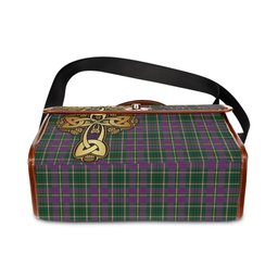ScotsTee Shop Scottish Taylor Clan Tartan Canvas Bag Golden Thistle and Celtic Cross Personalize Your Name Bag