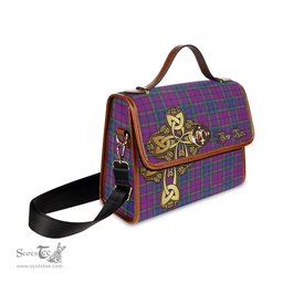 ScotsTee Shop Scottish Wardlaw Modern Clan Tartan Canvas Bag Golden Thistle and Celtic Cross Personalize Your Name Bag