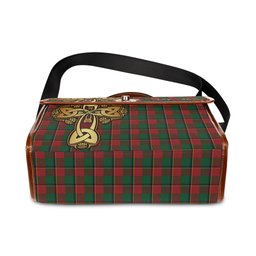 ScotsTee Shop Scottish Turnbull Dress Clan Tartan Canvas Bag Golden Thistle and Celtic Cross Personalize Your Name Bag