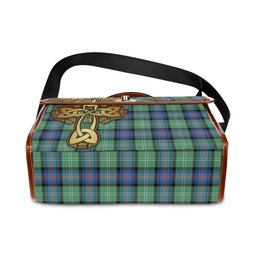 ScotsTee Shop Scottish Sutherland Ancient Clan Tartan Canvas Bag Golden Thistle and Celtic Cross Personalize Your Name Bag
