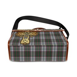 ScotsTee Shop Scottish Stewart of Appin Dress Clan Tartan Canvas Bag Golden Thistle and Celtic Cross Personalize Your Name Bag