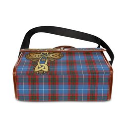 ScotsTee Shop Scottish Spalding Clan Tartan Canvas Bag Golden Thistle and Celtic Cross Personalize Your Name Bag