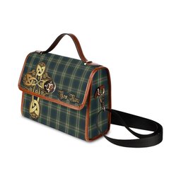 ScotsTee Shop Scottish Todd Clan Tartan Canvas Bag Golden Thistle and Celtic Cross Personalize Your Name Bag