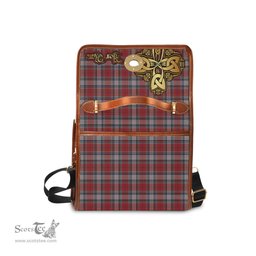 ScotsTee Shop Scottish Warden Clan Tartan Canvas Bag Golden Thistle and Celtic Cross Personalize Your Name Bag