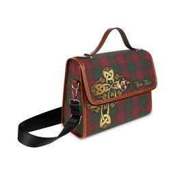 ScotsTee Shop Scottish Stewart of Appin Clan Tartan Canvas Bag Golden Thistle and Celtic Cross Personalize Your Name Bag