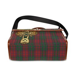 ScotsTee Shop Scottish Stewart of Appin Clan Tartan Canvas Bag Golden Thistle and Celtic Cross Personalize Your Name Bag