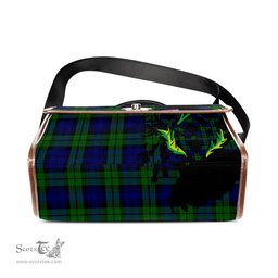 ScotsTee Shop Scottish Bannatyne Clan Tartan Canvas Bag Celtic Knot and Thistle with Scotland Map Bag