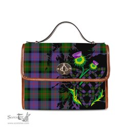 ScotsTee Shop Scottish Blair Modern Clan Tartan Canvas Bag Celtic Knot and Thistle with Scotland Map Bag