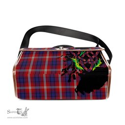 ScotsTee Shop Scottish Ainslie Clan Tartan Canvas Bag Celtic Knot and Thistle with Scotland Map Bag