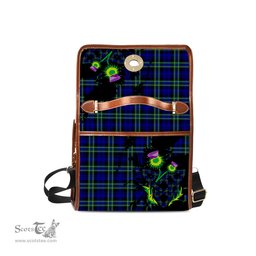 ScotsTee Shop Scottish Arbuthnot Modern Clan Tartan Canvas Bag Celtic Knot and Thistle with Scotland Map Bag
