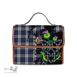 ScotsTee Shop Scottish Baird Dress Clan Tartan Canvas Bag Celtic Knot and Thistle with Scotland Map Bag