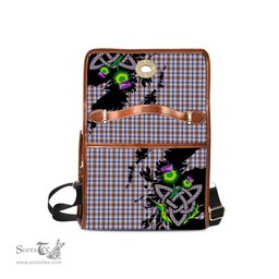 ScotsTee Shop Scottish Boswell Clan Tartan Canvas Bag Celtic Knot and Thistle with Scotland Map Bag