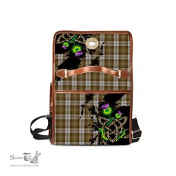 ScotsTee Shop Scottish Baillie Dress Clan Tartan Canvas Bag Celtic Knot and Thistle with Scotland Map Bag