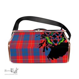ScotsTee Shop Scottish Blane Clan Tartan Canvas Bag Celtic Knot and Thistle with Scotland Map Bag