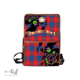 ScotsTee Shop Scottish Blane Clan Tartan Canvas Bag Celtic Knot and Thistle with Scotland Map Bag