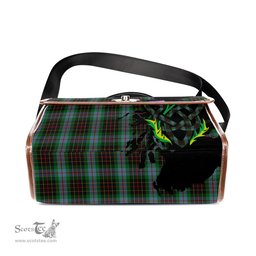 ScotsTee Shop Scottish Brodie Hunting Clan Tartan Canvas Bag Celtic Knot and Thistle with Scotland Map Bag