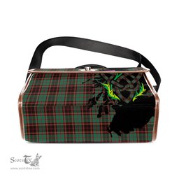 ScotsTee Shop Scottish Buchan Ancient Clan Tartan Canvas Bag Celtic Knot and Thistle with Scotland Map Bag