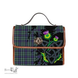 ScotsTee Shop Scottish Allardice Clan Tartan Canvas Bag Celtic Knot and Thistle with Scotland Map Bag