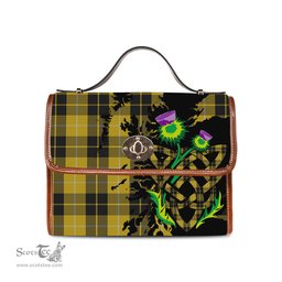 ScotsTee Shop Scottish Barclay Dress Clan Tartan Canvas Bag Celtic Knot and Thistle with Scotland Map Bag
