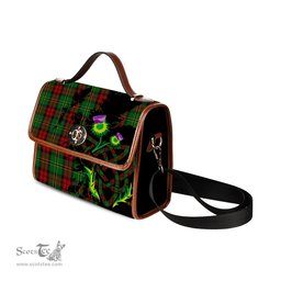 ScotsTee Shop Scottish Blackstock Hunting Clan Tartan Canvas Bag Celtic Knot and Thistle with Scotland Map Bag