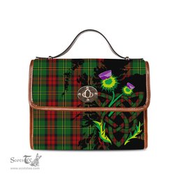ScotsTee Shop Scottish Blackstock Hunting Clan Tartan Canvas Bag Celtic Knot and Thistle with Scotland Map Bag