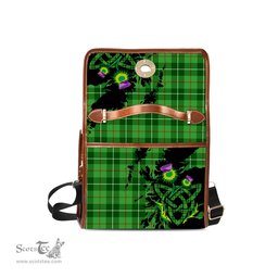 ScotsTee Shop Scottish Boyle Clan Tartan Canvas Bag Celtic Knot and Thistle with Scotland Map Bag