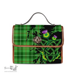 ScotsTee Shop Scottish Boyle Clan Tartan Canvas Bag Celtic Knot and Thistle with Scotland Map Bag