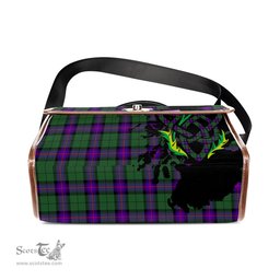 ScotsTee Shop Scottish Armstrong Modern Clan Tartan Canvas Bag Celtic Knot and Thistle with Scotland Map Bag